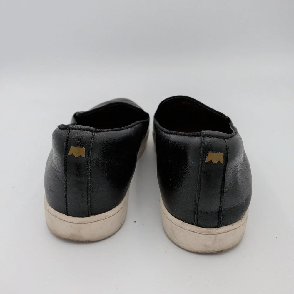 Birdies The Swift Black Leather Slip On Sneakers Loafers Womens 7.5 Casual Shoes